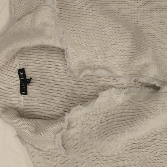 Eileen Fisher Cotton Linen Cardigan Sweater Neutral Natural Greige Clr Layering - Picture 12 of 12